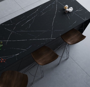 Nero Marquina Porcelain Installed
